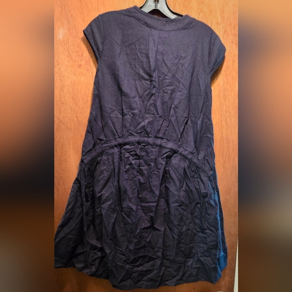 Kids Navy Blue Dress with Tree Forest Print SzL - Picture 7 of 9